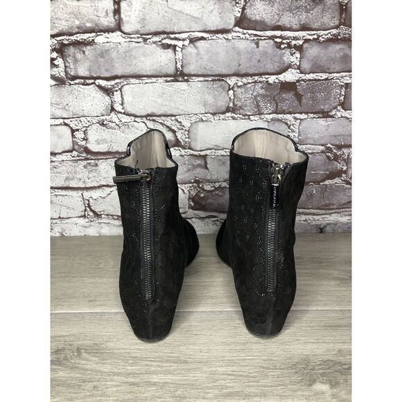 Aquatalia Black Suede Leather Wedge Back Zipper Booties Women’s Sz 8M US/38.5EU - Picture 5 of 16